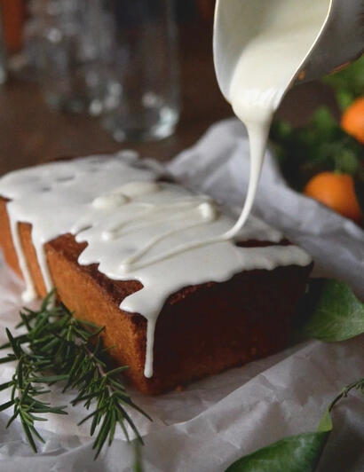 Rosemary Orange Glazed Pound Cake